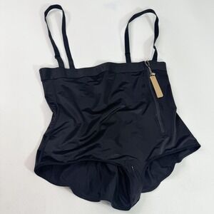 Shapellx Shapewear Bodysuit Womens 4XL Black Adjustable Straps Plus Zip Crotch